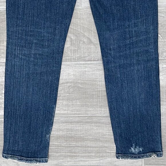 Agolde Sophie Mid-Rise Distressed Skinny Crop Jeans in Santa Fe Blue Size 26 - Picture 10 of 16